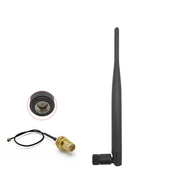 2Set 2.4 GHz WiFi Antena SMA Plug 2,4 G de 5DBi Dual Band Antena WiFi + 2 x 15CM SMA Jack para IPX Cabo Router sem Fios Aéreos