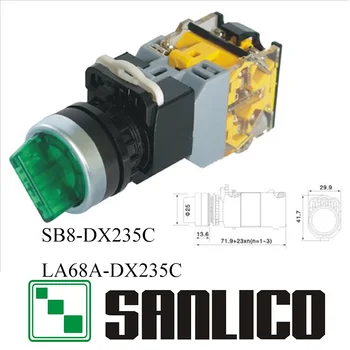 Iluminado Seletor de Rotary Switch Botão Interruptor do DIODO emissor de Duas ou Três posições Padrão de Punho SB8 LA68A LA38-DX235C Ø22mm