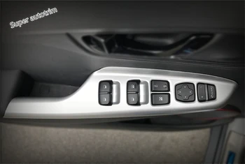 Lapetus Interior do Carro Braço Porta Janela Elevador Botão Tampa Guarnição de Ajuste Para o Hyundai Kona 2018 2019 2020 ABS Fosco / Fibra de Carbono Olhar