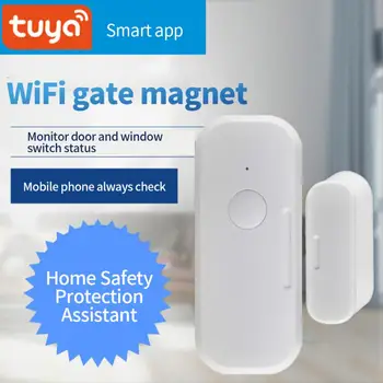 Tuya WiFi, Sensor de Porta Portão do Ímã Inteligente Home Security Sistema de Alarme Independência Alerta Cena 90dB Sirene APP Lembrete de Função